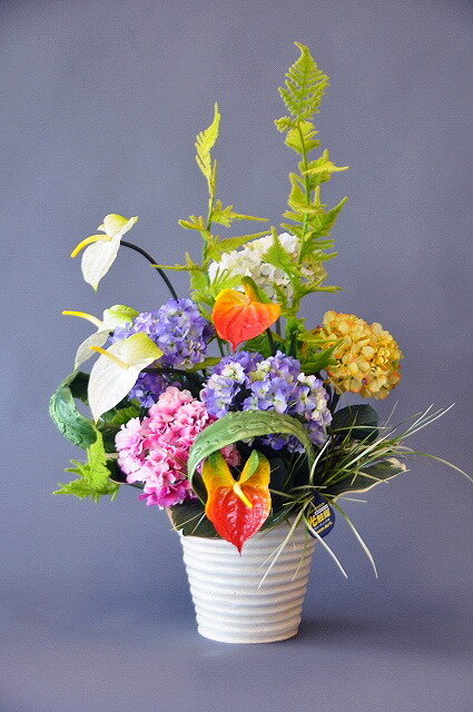 豪華な光触媒アレンジ（造花） 贈り物・ギフト・母の日・新築祝・開店祝・誕生日・記念日・卒業式・入学式に 光触媒造花の国内生産品 24時間効果持続のダブルコーティング【smtb-s】