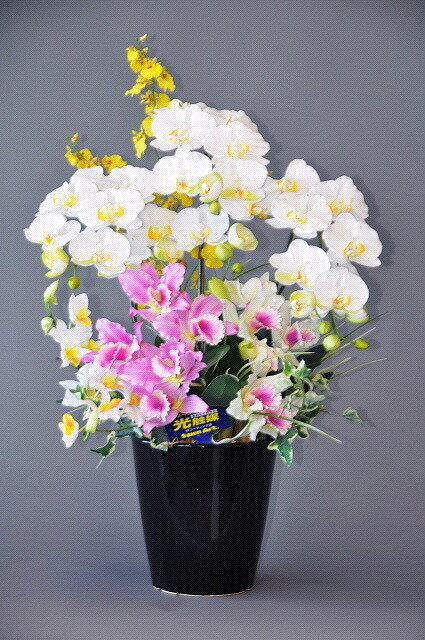 豪華な光触媒アレンジ（造花） 贈り物・ギフト・母の日・新築祝・開店祝・誕生日・記念日・卒業式・入学式に 光触媒造花の国内生産品 24時間効果持続のダブルコーティング【smtb-s】