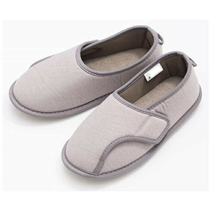 【3個セット】徳武産業 介護シューズ たんぽぽ日和 しっかり底 前閉じ M グレー 1足×3個セット 【正規品】【mor】【ご注文後発送までに..