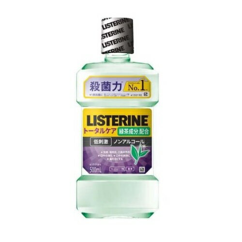 J&J 薬用リステリン トータルケア グリーンティー 商品説明 『J&J 薬用リステリン トータルケア グリーンティー』 ◆殺菌成分+緑茶成分*配合 殺菌成分に加え、天然緑茶成分*配合。 ◆殺菌力のリステリン リステリンは虫歯予防から、口臭、ネバつき、歯肉炎、着色汚れ、口内の不快感まで、有効成分がお口のすみずみまでゆき渡り、様々なトラブルの原因となる菌を殺菌します。 低刺激、ノンアルコール処方。家族みんなで、使えます。 フレッシュリーフ味。 ◆マスク着用時の口臭ケアに 唾液の分泌が少なくなると、細菌が増殖しやすい環境になり、口臭が発生しやすくなります。 口臭の原因：口の中の乾燥・マスク着用による口呼吸・そのほかにもタバコの喫煙・アルコール・ニンニクなど。 *チャエキス(1)(清涼剤) J&J 薬用リステリン トータルケア グリーンティー　詳細 原材料など 商品名 J&J 薬用リステリン トータルケア グリーンティー 原材料もしくは全成分 (湿潤剤)ソルビット液(溶剤)プロピレングリコール(着香剤)香料 (緑茶ミントタイプ)(溶解補助剤)ポリオキシエチレンポリオキシプロピレングリコール、ラウリル硫酸ナトリウム(pH調整剤)安息香酸(保存剤)安息香酸ナトリウム(清涼剤)L-メントール、チャエキス(1)(矯味剤)サッカリンナトリウム、スクラロース(薬用成分)イソプロピルメチルフェノール(着色剤)黄203、緑3 内容量 500ml 販売者 JNTLコンシューマーヘルス株式会社 0120-101110 販売名リステリン MC ご使用方法 適量を30秒ほど口に含み、ブラッシングしてください。 6歳以上〜12歳未満の場合は約10ml(キャップ4分の1)、12歳以上の場合は約20ml(キャップ半分)、1日2回の使用をおすすめします。 ご使用上の注意 ・内服液ではありません。飲まないでください。 ・ポリオキシエチレンポリオキシプロピレングリコール含有。使用中にじんましん、息苦しさなどの異常があらわれた場合には直ちに使用を中止し、医師又は薬剤師に相談する。特に、アレルギー体質の人や、薬などで発疹などの過敏症状を経験したことがある人は、十分注意して使用する。 ・本剤又は本剤の成分によりアレルギーを起こしたことがある人は使用しない。 ・飲み込んだり、発疹、かゆみ等の異常が現れた場合は使用を中止し、医師に相談する。 ・強い光や直射日光のあたる場所に長時間置かない。 ・乳幼児の手の届かないところに保管する。 ・子供は保護者のもとで使用する。 ・推奨使用年齢：6歳以上(6歳未満の使用には適しません) 原産国 タイ 広告文責 株式会社プログレシブクルー072-265-0007 区分 医薬部外品J&J 薬用リステリン トータルケア グリーンティー　500ml