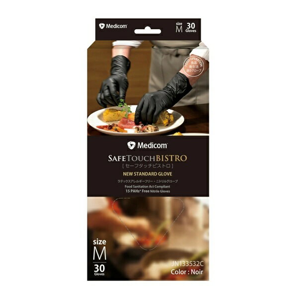 樂天商城 - 【10個セット】 メディコム セーフタッチビストロ ノアール M(30枚入)×10個セット【正規品】