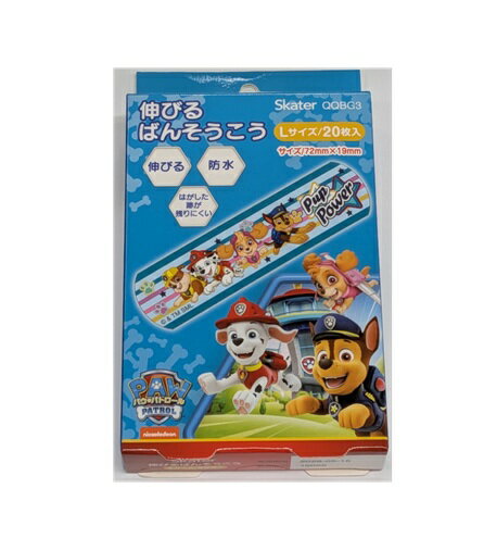 スケーター 伸びるばんそうこう パウパトロール L 商品説明 『スケーター 伸びるばんそうこう パウパトロール L』 テープの部分が伸び縮みする絆創膏。 Lサイズ(大きめサイズ) 20枚入り。 伸縮性が有るので肌にフィットしやすい。 剥がし...