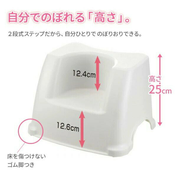 【6個セット】【1ケース分】 リッチェル トイレサポートステップ ホワイト(1個)×6個セット　1ケース分【正規品】【mor】【ご注文後発送までに3週間前後頂戴する場合がございます】 2
