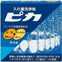 入れ歯洗浄剤 ピカ 商品説明 『入れ歯洗浄剤 ピカ』 ◆ピカには2種類の洗浄剤が入っており、汚れの程度に合わせて使う仕組みになっていて、目に見える汚れも目に見えない汚れもきれいに取り除きます。(カンジダ菌を溶菌する作用はピカ独特のものです) ◆入れ歯とお口の健康に青色包装 酵素の力が菌を溶かし食べカスや不快な臭いを取り除き、入れ歯と口腔内を健康な状態に保ちます。・・・毎日ご使用ください。(28回分) ◆タバコのヤニ、黄ばみが気になったら赤色包装 活性酸素がしみついた汚れを取り除きます。 ・・・週に1度の使用が目安です。(4回分) 入れ歯洗浄剤 ピカ　詳細 原材料など 商品名 入れ歯洗浄剤 ピカ 原材料もしくは全成分 青色包装(錠剤・酵素剤タイプ)カンジダ溶菌酵素(ザイモリエイス・キタラーゼ)、タンパク分解酵素(アルカラーゼ1.5mg　TypeFG) 赤色包装(顆粒剤・アルカリ一酸化タイプ) 内容量 酵素タイプ28回＋活性酸素タイプ4回 販売者 ロート製薬 ご使用方法 コップに水を入れ、ピカ1袋を入れます。発泡がはじまったら入れ歯を入れます。きれいになるにつれて色が無色に変わります。一晩おくといっそうきれいになります。洗浄後は水でよくすすいでお使いください。 入れ歯とお口の中の健康を考えた青色包装 歯垢のもとになるカンジダ菌や食べカスなどの汚れを取り除く酵素を配合。入れ歯を傷めず汚れやイヤなニオイを取り除きます。・・・毎日ご使用ください。(28個分) タバコのヤニ、黄ばみが気になったら赤色包装 活性酸素がしみついた汚れを取り除きます。・・・週に一度の使用が目安です。(4回分) ご使用上の注意 ・ご使用の際には、箱の中の説明書をよくお読みください。 ・子供の手の届かない所、湿気の少ない涼しい所に保管してください。 ・入れ歯の材質によっては、まれに変色することがあります。その場合はただちに使用を中止してください。 ・ピカやピカの溶液は口に入れないでください。誤って飲まれた場合には、医師にご相談ください。 ・入れ歯の洗浄以外には使わないでください。 広告文責 株式会社プログレシブクルー072-265-0007 区分 日用品入れ歯洗浄剤 ピカ(酵素タイプ28回＋活性酸素タイプ4回)×5個セット