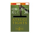 アツギ タイツ 可憐に透けて美しく 30デニール M-L ブラック(2足入)【正規品】