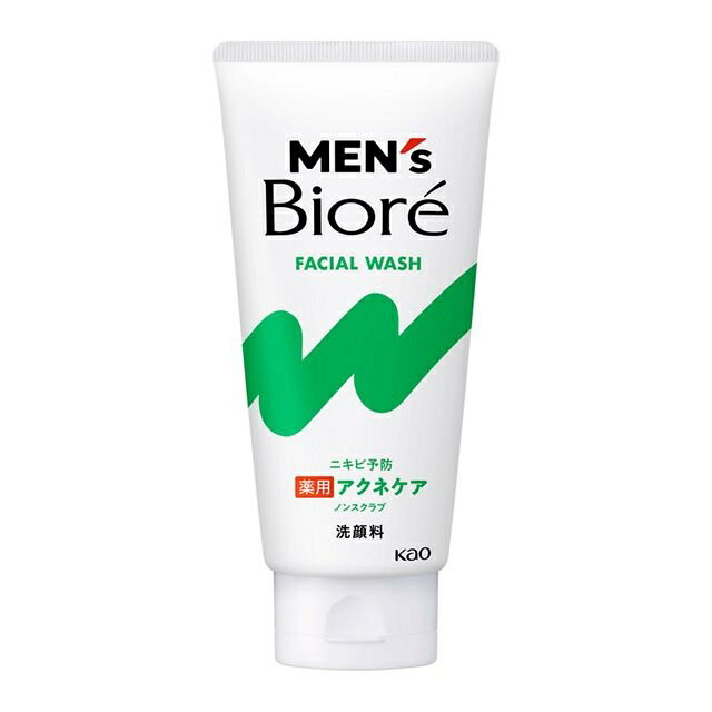 メンズビオレ 薬用アクネケア洗顔料 130g 商品説明 『メンズビオレ 薬用アクネケア洗顔料 130g 』 ◆薬用成分配合の濃密泡で洗う、スキンケア発想の洗顔料です。 ◆濃密な泡だから、肌をこすらずやさしく洗えます。 ◆アクネ菌を殺菌し、肌の炎症を抑え、ニキビをしっかり防ぎます。 ◆スッキリ爽快な洗い上がりです。 ◆メントール(清涼成分)配合 ◆ノンスクラブタイプ ◆爽快なシトラスハーブの香り メンズビオレ 薬用アクネケア洗顔料 130g 　詳細 原材料など 商品名 メンズビオレ 薬用アクネケア洗顔料 130g 原材料もしくは全成分 有効成分・・・イソプロピルメチルフェノール、グリチルリチン酸ジカリウム その他の成分・・・水、ソルビット液、濃グリセリン、ミリスチン酸、ステアリン酸、パルミチン酸、ベヘニン酸、DPG、水酸化K、エチルカルビトール、ラウリン酸、セイヨウハッカエキス、メントール、アルキル1.3-ジメチルブチルエーテル、塩化ジメチルジアリルアンモニウム・アクリルアミド共重合体液、BG、ヒドロキシエタンジホスホン酸液、エデト酸塩、香料 内容量 130g 販売者 花王 ご使用方法 ・適量(2cm程度)を水やお湯で泡立てて洗い、あとはよく流します。 ・残り少なくなったら、キャップを回してはずすと、最後までムダなく使えます。 ご使用上の注意 ・メントールの冷感刺激に弱い方は使わない。 ・湿疹、皮フ炎(かぶれ、ただれ)等の皮フ障害のある時には、悪化させるおそれがあるので使わない。 ・かぶれ、刺激等の異常が出たら使用を中止し、皮フ科医へ相談する。 ・目に入らないよう注意し、入った時は、すぐに充分洗い流す。 ・誤飲等を防ぐため置き場所に注意する。 広告文責 株式会社プログレシブクルー072-265-0007 区分 日本製 ・医薬部外品メンズビオレ 薬用アクネケア洗顔料 130g×3個セット 【医薬部外品】