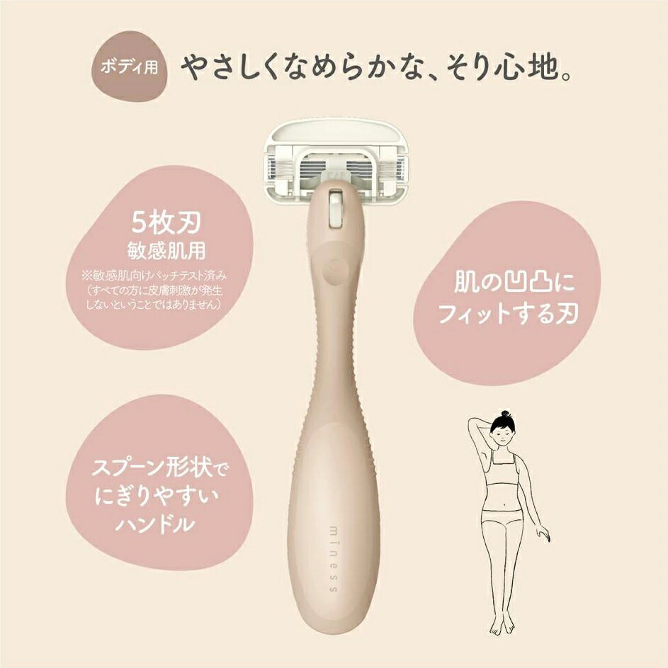 【3個セット】 貝印 miness ボディ用カミソリ GA0130(本体+替え刃2個付)×3個セット 【正規品】【k】【mor】【ご注文後発送までに1週間前後頂戴する場合がございます】