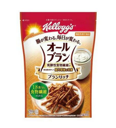 ケロッグ オールブラン　ブランリッチ　250g 商品説明 『ケロッグ オールブラン　ブランリッチ　250g』 食物繊維たっぷりの小麦ブランのシリアル。発酵性食物繊維が善玉菌を増やし、町内環境を改善します。発酵性食物繊維を豊富に含むファイバースティック形状です。発酵性食物繊維が腸内環境改善＋便通改善機能を持つ機能性表示食品。 ※ 企画品のため、急きょ製造終了になる場合が御座います。 【ケロッグ オールブラン　ブランリッチ　250g　詳細】 原材料など 商品名 ケロッグ オールブラン　ブランリッチ　250g 内容量 250g 販売者 日本ケロッグ 広告文責 株式会社プログレシブクルー072-265-0007 区分 機能性表示食品ケロッグ オールブラン　ブランリッチ　250g×5個セット