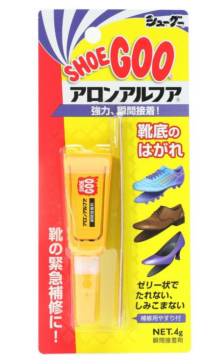 シューグー シューズの補修 アロンアルファ 瞬間接着剤　1個 商品説明 『シューグー シューズの補修 アロンアルファ 瞬間接着剤　1個』 ・剥がれてしまったソール、パーツの接着に。 ・接着剤として使用できる。 ・ゴム、革、木材、金属、プラス...