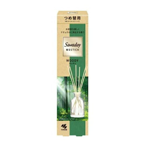 小林製薬 サワデー 香るスティック ウッディ つめかえ 商品説明 『小林製薬 サワデー 香るスティック ウッディ つめかえ』 ◆つめ替用 ◆お部屋を優しくナチュラルに演出する香りが、スティックを通してお部屋全体に広がります。 ◆親しみやすいアロマティックウッディ調の香り ※パッケージデザイン・内容量等は予告なく変更されることがあります。 小林製薬 サワデー 香るスティック ウッディ つめかえ　詳細 原材料など 商品名 小林製薬 サワデー 香るスティック ウッディ つめかえ 原材料もしくは全成分 香料、溶剤 内容量 70ml 販売者 小林製薬 ご使用方法 ※香りのオイルが全てなくなってからつめ替える。 (1)使用済みのスティックを直接触らないようにティッシュなどを使って捨てる。 (2)ガラス容器を平らで安定した場所に置き、香りオイルの注ぎ口を差し込んで液を全て注ぐ。 (3)新しいスティックを全体に広がるように差し込む。 ※液が吸い上がるまでに約3時間ほどかかります。 ★使用期間 ・約1〜2ヶ月(スティック6本の場合) ※風が直接当たる場所、室温が高いなどの場合や季節により、極端に早くなくなることがあります。 ・スティックの使用本数によって香りの強さを調整できます。 ※液を吸い上げたスティックに直接触らない。触る場合はティッシュなどを使い直接触らないようにする。 セット詳細 香りオイル、スティック ご使用上の注意 ★人体に関する注意と応急処置 ★液に直接触らない ・衣服についた場合は、皮ふにつく可能性があるのですぐに脱ぐ。皮ふについた場合は、かぶれる恐れがあるので、すぐにせっけんをつけて水で充分洗い流す。 ・目に入った場合はこすらず、すぐに流水で洗い流す。 ・異常がある場合は本品を持参し、医師に相談する。 ★飲まない ・小児、認知症の方などの誤飲に注意する。 ・誤って飲んだ場合は、吐かせずに口を水ですすぎ、医師に相談する。 ★保管・使用上の注意 ・小児、認知症の方などの手の届くところには置かない。また、ペットが近づける場所に置かない。 ・液がつくと、シミや変色、変形の原因となる場合があるので、壁や家具、プラスチック製品に接触する場所に置かない。誤って液がついた場合は、すぐに拭き取る。 ・倒れて液がこぼれる恐れがあるので、不安定な場所やカーテンなどに接触する場所には置かない。 ・気分が悪くなったときは、使用を中止する。 ・火気の近く(ストーブやコンロなど)や直射日光の当たる場所、高温や湿気の多い場所で保管・使用しない。 ・天然物を配合しているので、香りオイルが黄色いことがありますが、品質に問題ありません。 ・付属のスティック以外は使用しない。 ・用途以外に使用しない。 ・小児、認知症の方などの手の届くところには置かない。また、ペットが近づける場所に置かない。 ・液がつくと、シミや変色、変形の原因となる場合があるので、壁や家具、プラスチック製品に接触する場所に置かない。誤って液がついた場合は、すぐに拭き取る。 ・倒れて液がこぼれる恐れがあるので、不安定な場所やカーテンなどに接触する場所、就寝中に手が届く場所には置かない。 ・火気の近く(ストーブやコンロなど)や直射日光の当たる場所、高温や湿気の多い場所で保管・使用しない。 ・衣服についた場合は、皮ふにつく可能性があるのですぐに脱ぐ。皮ふについた場合は、かぶれる恐れがあるので、すぐにせっけんをつけて水で充分洗い流す。 ・目に入った場合はこすらず、すぐに流水で洗い流す。 ・異常がある場合は本品を持参し、医師に相談する。 ・誤って飲んだ場合は、吐かせずに口を水ですすぎ、医師に相談する。 原産国 日本 広告文責 株式会社プログレシブクルー072-265-0007 区分 日用品小林製薬 サワデー 香るスティック ウッディ つめかえ　70ml×10個セット