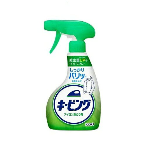 花王 キーピング アイロン用のり剤 商品説明 『花王 キーピング アイロン用のり剤』 ◆衣類をパリッと仕上げて、仕上がりが長持ちします。 ◆エリ・そでなど、部分仕上げにも。 ◆エリ・そでの汚れもつきにくくなります。 ◆少ないスプレー回数でアイロンがけをラクに ※メーカー従来品比 ◆吐出量UPのワイドスプレー ※従来品比 花王 キーピング アイロン用のり剤　詳細 原材料など 商品名 花王 キーピング アイロン用のり剤 原材料もしくは全成分 耐熱性ポリマー、シリコーン、香料 内容量 350ml 販売者 花王 ご使用上の注意 ★使用上の注意 ・用途外に使わない。 ・床、たたみにつくとすべる原因になることがあるので、必ず住居用洗剤で数回ふき取る。 ・子供の手の届く所に置かない。 ・認知症の方などの誤飲を防ぐため、置き場所に注意する。 ・換気をよくして使う。吸入しないよう注意する。 ・衣料によってはシミになることがあるので、目立たない所で試す。シミになった場合、水洗いで落ちる。 ・本品をアイロンに入れて使わない。 原産国 日本 広告文責 株式会社プログレシブクルー072-265-0007 区分 日用品花王 キーピング アイロン用のり剤　350ml
