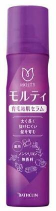 モルティ 薬用 育毛地肌セラム 商品説明 『モルティ 薬用 育毛地肌セラム』 ◆発毛促進・髪の細さが気になる方に ◆4つの有効成分が血行促進し毛根を活性化、薄毛を予防し、発毛促進 ◆太く長く抜けにくい髪を育む ◆液だれせず、頭皮に密着浸透※、スーッと爽やかな使い心地 ◆生薬有効成分(ショウキョウエキス、センブリエキス) ◆有効成分ナイアシンアミド(ニコチン酸アミド)、ビタミン誘導体を配合 ◆ユズセラミド、浸透型ヒアルロン酸(保湿成分)配合 ◆無添加(オイル、シリコン、香料、着色料、防腐剤) ◆エアゾールタイプ ※ 角層まで モルティ 薬用 育毛地肌セラム　詳細 原材料など 商品名 モルティ 薬用 育毛地肌セラム 原材料もしくは全成分 ＜有効成分＞ショウキョウエキス、センブリエキス、ニコチン酸アミド、D-パントテニルアルコール ＜その他の成分＞DME、無水エタノール、ユズセラミド、加水分解ヒアルロン酸、シャクヤクエキス、トウニンエキス、牡丹エキス、ブクリョウエキス、アルギニン、二酸化炭素、メントール、エタノール、BG、DIPA、エデト酸塩、粘度調整剤 内容量 130g 販売者 バスクリン 販売名モルティスプレーA-a 効能 効果 薄毛、発毛促進、毛生促進、育毛、養毛、脱毛の予防、病後・産後の脱毛、ふけ、かゆみ ご使用方法 ・よく振ってからノズルの向きを確かめ、缶の頭部を上向きにして頭皮に適量をスプレーし、マッサージしてください。 ・洗髪後(タオルドライ後)やスタイリング前など1日2回程度、毎日継続して使用することをおすすめします。 ご使用上の注意 ＜ご注意＞ ・傷・湿しん等異常のある部位には、使用しない。・頭皮に異常が生じていないかよく注意して使用する。使用中、赤み・はれ・かゆみ・刺激・色抜け(白斑等)や黒ずみ等の異常が現れた場合、日光が当たって同じような異常が現れた場合は使用を中止し、皮フ科医へ相談する。使用を続けると症状が悪化することがある。・目に入らないよう注意し、目に入った場合は、こすらず、すぐに水又はぬるま湯で充分に洗い流す。・まぶたの周囲、粘膜等に噴射しない。・同じ箇所に連続して3秒以上噴射しない。・乳幼児の手の届く所に置かない。・下向きで使うと、ガスだけが出て最後まで使用できない。 ガス抜きキャップ付き〈ガス抜きの注意事項と方法〉 ・中身を使い切ってから、火気のない屋外で行う。 ・本品のキャップ以外は使用しない。 (1)スプレーボタンを取りはずす。(2)缶を逆さにして、キャップの中央の穴にノズルを強く押し込む。(右図)(3)噴射音が完全に消えてから、市町村等で定められた方法により廃棄する。 火気と高温に注意 高圧ガスを使用した可燃性の製品であり、危険なため、下記の注意を守ること。 1.炎や火気の近くで使用しないこと。2.火気を使用している室内で大量に使用しないこと。3.高温にすると破裂の危険があるため、直射日光の当たる所やストーブ、ファンヒーターの近くなど温度が40度以上となる所に置かないこと。4.火の中に入れないこと。5.使い切って捨てること。 高圧ガス：DME、炭酸ガス 原産国 日本 広告文責 株式会社プログレシブクルー072-265-0007 区分 医薬部外品モルティ 薬用 育毛地肌セラム(130g)×3個セット