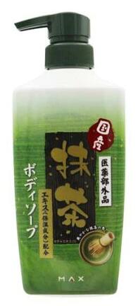 抹茶香る薬用ボディソープ 本体 商品説明 『抹茶香る薬用ボディソープ 本体』 ◆体臭・汗臭・加齢臭を防ぐ、国産抹茶エキス(チャエキス(1)：保湿成分)配合の薬用ボディソープ。 抹茶香る薬用ボディソープ 本体　詳細 原材料など 商品名 抹茶香る薬用ボディソープ 本体 原材料もしくは全成分 ・有効成分：イソプロピルメチルフェノール ・その他の成分：カリウム石けん用素地、濃グリセリン、チャエキス(1)、1、3-ブチレングリコール、ラウリン酸アミドプロピルベタイン液、ポリオキシエチレンラウリルエーテル硫酸ナトリウム、ヒドロキシエタンジホスホン酸四ナトリウム液、ヤシ油脂肪酸モノエタノールアミド、塩化ナトリウム、香料、l-メントール、精製水、エタノール、エデト酸四ナトリウム四水塩、pH調整剤、黄色4号、緑色201号 内容量 450ml 販売者 株式会社マックス 販売名薬用ボディソープMC 効能 効果 皮膚の清浄・殺菌・消毒。体臭・汗臭およびにきびを防ぐ。 ご使用方法 ・キャップ部を固定しノズル部を矢印の方に回すとポンプが上がります。 ・空回りする時は、キャップ部をしめ直して再度ノズル部を回してください。 ・使いはじめは、中身が出るまで数回押してください。 ・お湯を含ませたボディスポンジやタオルなどに適量をとりよく泡立てて洗い、その後ていねいに洗い流してください。 ご使用上の注意 ・湿疹・皮膚炎(かぶれ・ただれ)等の皮膚障害があるときには、悪化させるおそれがありますので使用しないでください。 ・かぶれたり、刺激を感じたときには、使用を中止してください。 ・使用中、または使用後日光にあたって、赤味・はれ・かゆみ・刺激等の異常が現れた場合は、使用を中止し、皮膚科専門医等にご相談されることをおすすめします。そのまま使用を続けますと悪化することがあります。 ・目に入らないようご注意ください。目に入った場合は、こすらずにすぐ水で洗い流してください。 ・高温になる場所や直射日光にあたる場所を避け、乳幼児の手の届かないところに保管してください。 ・メントールの冷感刺激に弱い方は使用しないでください。 ・本品は飲み物ではございません。 原産国 日本 広告文責 株式会社プログレシブクルー072-265-0007 区分 医薬部外品マックス 抹茶香る薬用ボディソープ 本体(450ml)×3個セット