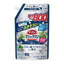 トイレマジックリン消臭洗浄スプレー　除菌・抗菌　スパウトパウチ　800ml 商品説明 『トイレマジックリン消臭洗浄スプレー　除菌・抗菌　スパウトパウチ　800ml』 便器内の消臭・洗浄だけでなく、床・便座等のふきそうじにも使えるトイレ用洗剤。トイレットペーパーにスプレーしてふくだけ！除菌※1・抗菌（便座・床）※2・ウイルス除去※3まで。アルコール成分プラス、（洗浄を補助する成分として配合）。クリーンミントの香り。※1すべての菌を除菌するわけではありません。※2すべての菌を抗菌するわけではありません。※3すべてのウイルスを除去するわけではありません。エンベロープタイプのウイルス1種で効果を検証。逆さスプレーでフチ裏まで届いて洗浄。 【トイレマジックリン消臭洗浄スプレー　除菌・抗菌　スパウトパウチ　800ml　詳細】 原材料など 商品名 トイレマジックリン消臭洗浄スプレー　除菌・抗菌　スパウトパウチ　800ml 原材料もしくは全成分 界面活性剤（4% アルキルベタイン）、金属封鎖剤、洗浄助剤、安定化剤 販売者 花王株式会社 ご使用方法 ふきそうじに ●スプレーし、トイレットペーパーや乾いた布でふきとる。または、トイレットペーパーにスプレーしてふきとる。※4 除菌※1・ウイルス除去※2・抗菌※3に ●トイレットペーパーにスプレーしてふきとる。※4 ※1：すべての菌を除菌するわけではありません。　 ※2：すべてのウイルスを除去するわけではありません。エンベロープタイプのウイルス1種で効果を検証。 ※3：すべての菌を抗菌するわけではありません。　 ※4：液が多い場合や、広い面を強い力でふくとペーパーがやぶれることがあります。 ご使用上の注意 ●パックを強く持つと、液が飛び出ることがあるので注意する。 ●他の洗剤などとまぜない。 ●必ず「トイレマジックリン 消臭・洗浄スプレー 除菌・抗菌　クリーンミントの香り」のボトルにつめかえる。 ●必ず液を使い切ってからつめかえる。 ●ボトル（380 ml）に一度に全量は入りません。 ●液モレすることがあるので、つめかえ後は必ずキャップを閉めて立てて保管する。 ●この商品をつめかえずにそのまま使用しない。 使用上の注意 ●用途外に使わない。 ●子供の手の届く所に置かない。 ●認知症の方などの誤飲を防ぐため、置き場所に注意する。 ●温水洗浄ノズル・温風出口・スイッチには、雑巾等にスプレーしてふきとる。 ●白木等水がしみこむ材質や、大理石には使用しない。 広告文責 株式会社プログレシブクルー072-265-0007 区分 日用品トイレマジックリン消臭洗浄スプレー　除菌・抗菌　スパウトパウチ　800ml×5個セット