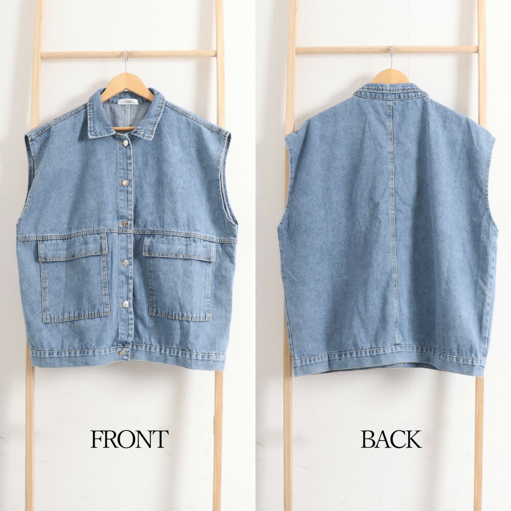 デニムベスト ジレ レディース 重ね着 カジュアル ノースリーブ デニムジャケット ビッグシルエット ジージャン 袖なし 春 秋 夏 アウター 着やせ おしゃれ Gジャン デニムチョッキ 韓国 デニム 羽織 ゆったり ジーンスベスト 大人 サックス