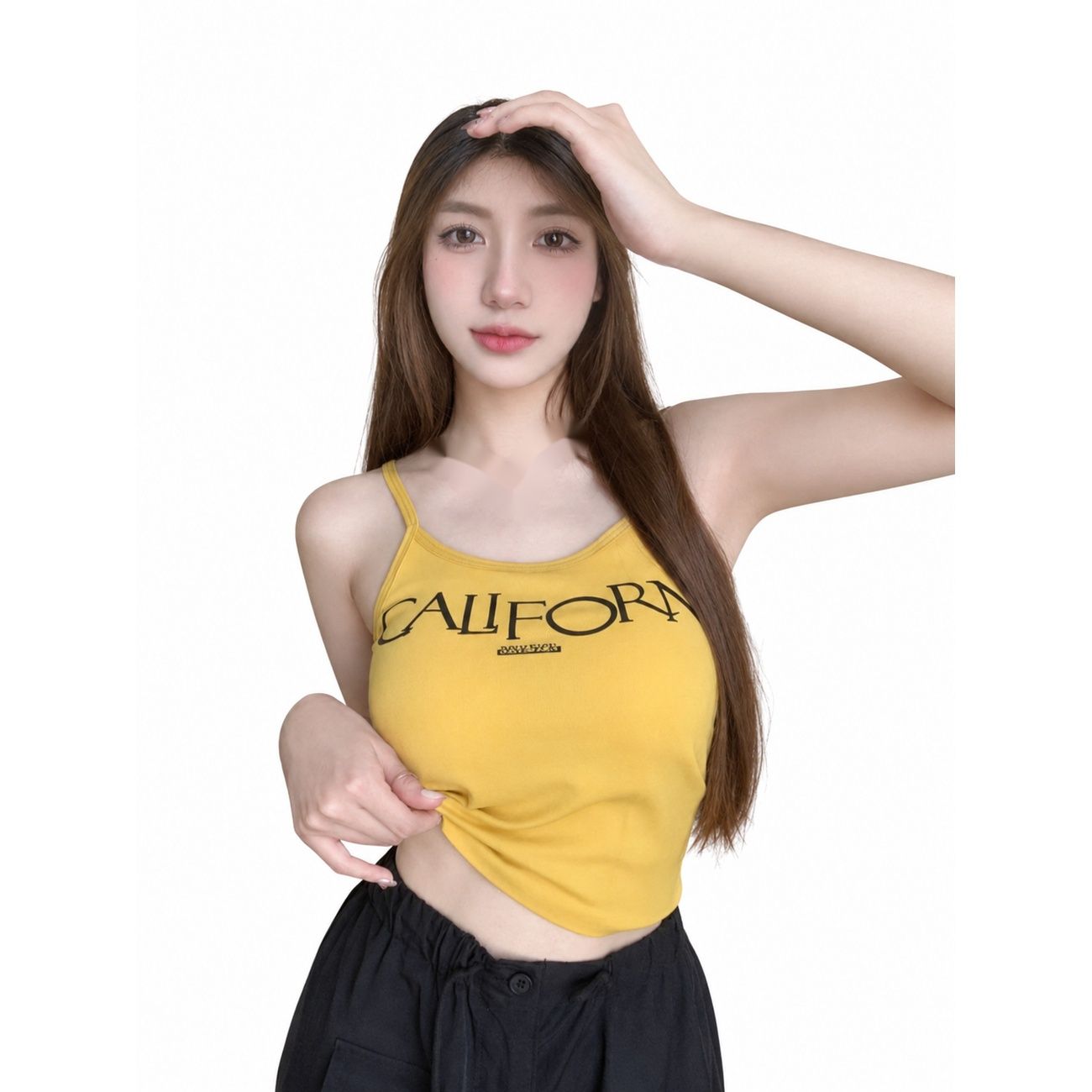 樂天商城 - キャミソール レディース ショート丈 タンクトップ へそ出し クロップド 英字 ロゴ プリント Y2K ストリート系 韓国 ファッション トップス インナー タイト スリム フィット ストレッチ 伸縮性 重ね着 見せキャミ ノースリーブ カットソー カジュアル 春 夏 秋 ダンス