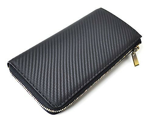 Rakuten - カーボンレザーL字ファスナー長財布 L字ラウンドファスナーBEAMZSQUARE(ビームズスクエア) 長財布 黒 [bs22606bk] クリスマス ギフト プレゼント 贈り物
