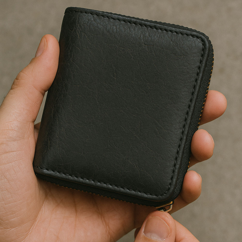 乐天商城 - メンズ 定番 シンプル ラウンドファスナー 薄型 二つ折り 財布 PUレザー 短財布 ブラック おしゃれ 紳士用 短財布 送料無料 クリスマス ギフト プレゼント 贈り物