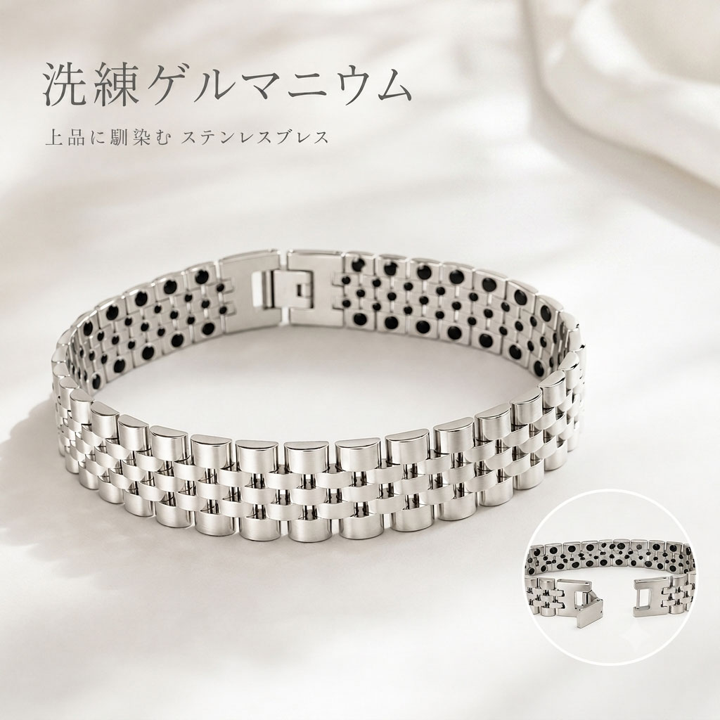 ゲルマニウムブレスレット 152粒 ブレスレット ステンレス メンズ レディース ゲル...