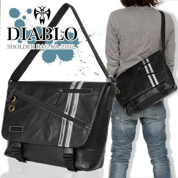 【DIABLOディアブロ】高級 メンズショルダーバッグ シルバー　メンズバッグ 紳士用　男性用10P03Dec16 クリスマス ギフト プレゼント 贈り物