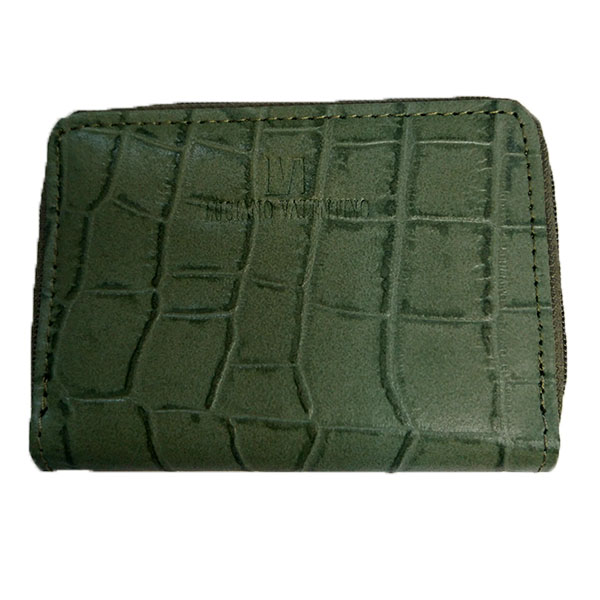 【箱無し】クロコ型押し メンズ 定番 紳士用パスケース（定期入れ）付き財布LUCIANO VALENTINO(ルチアーノ・バレンチノ) 小銭入れ グリーン [luv4008gr] クリスマス ギフト プレゼント 贈り物