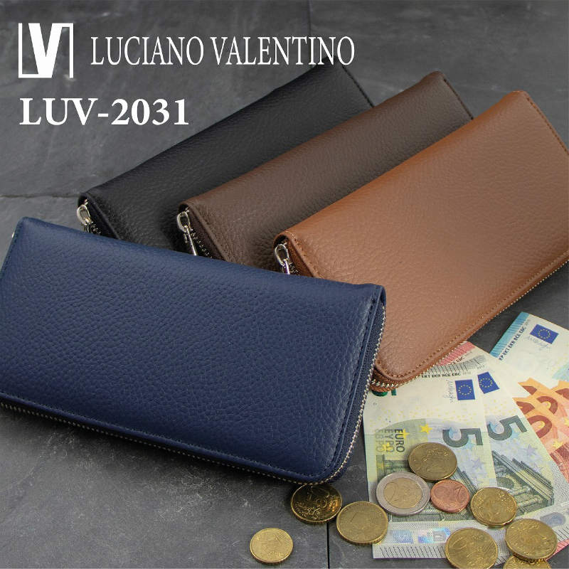 牛革マットノボ ラウンドファスナー ロングラウンドウォレット 紳士用 男性用 長財布 送料無料 Luciano Valentino ルチアーノバレンチノ クリスマス ギフト プレゼント 贈り物