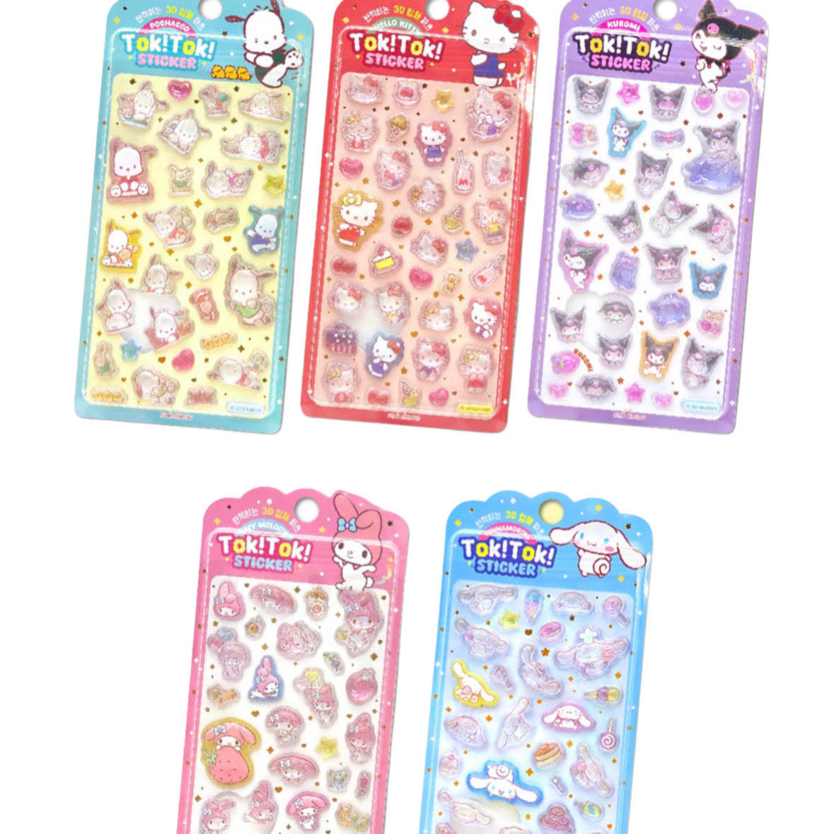 〈予約〉　2月末以降発送　サンリオ　ドロップシール　ラメ入り　韓国限定 硬い　TOKTOKシール　キティちゃん　キティ　マイメロディ　マイメロ　クロミ　シナモン　シナモロール　ポチャッコ　可愛い　キャラクター　ぷくぷくシール　おしりシール