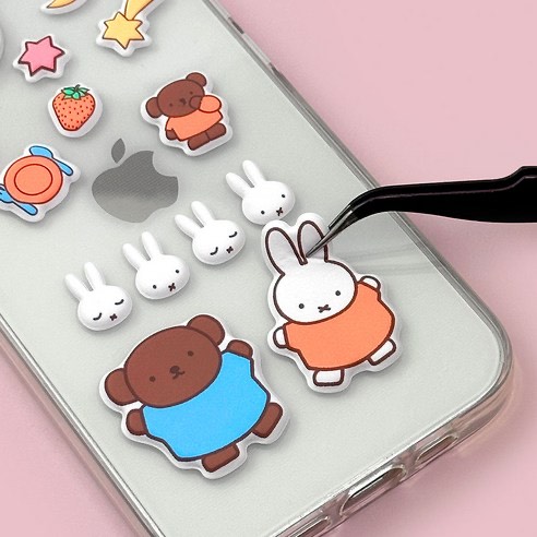 ミッフィー　miffy　韓国限定　4種類セット　シール　クッションシール　マシュマロシール　ぷくぷくシール　ドロップシール　おしりシール　ぷにぷにシール　ウォーターシール　可愛い　キャラクター　女の子　男の子 blossomcotton-10000278 シール喫茶店 サンプル画像3