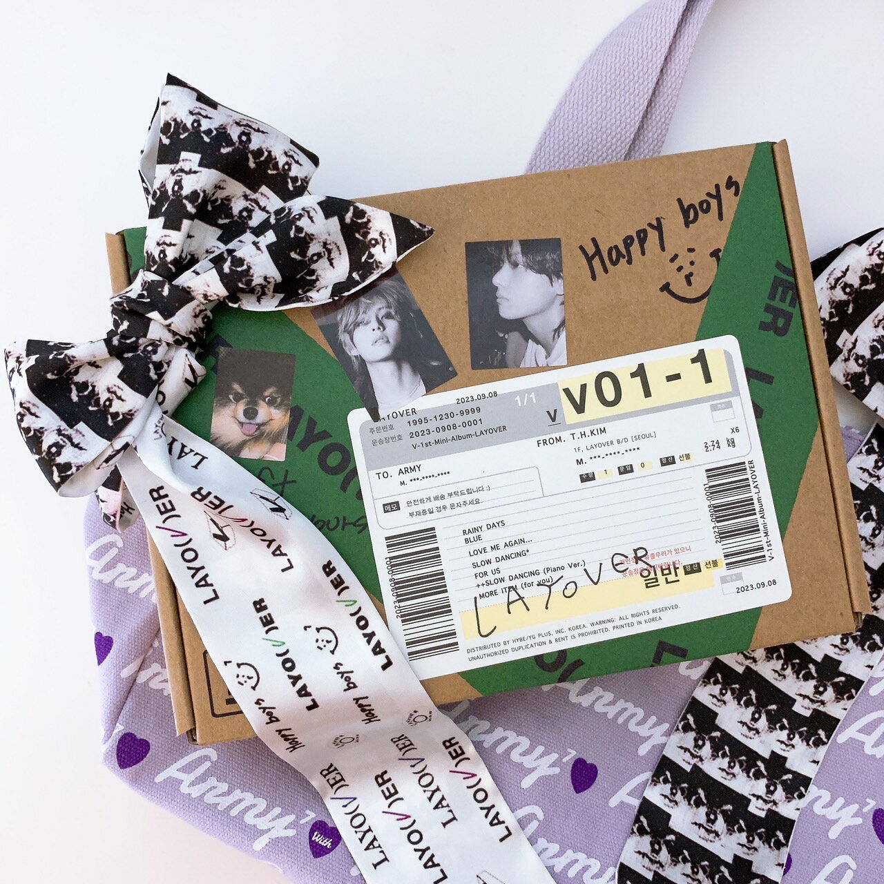 Layover テテ ヨンタン ツイリー バンダナ スカーフ 柄 V モノトーン 黒 白のサムネイル