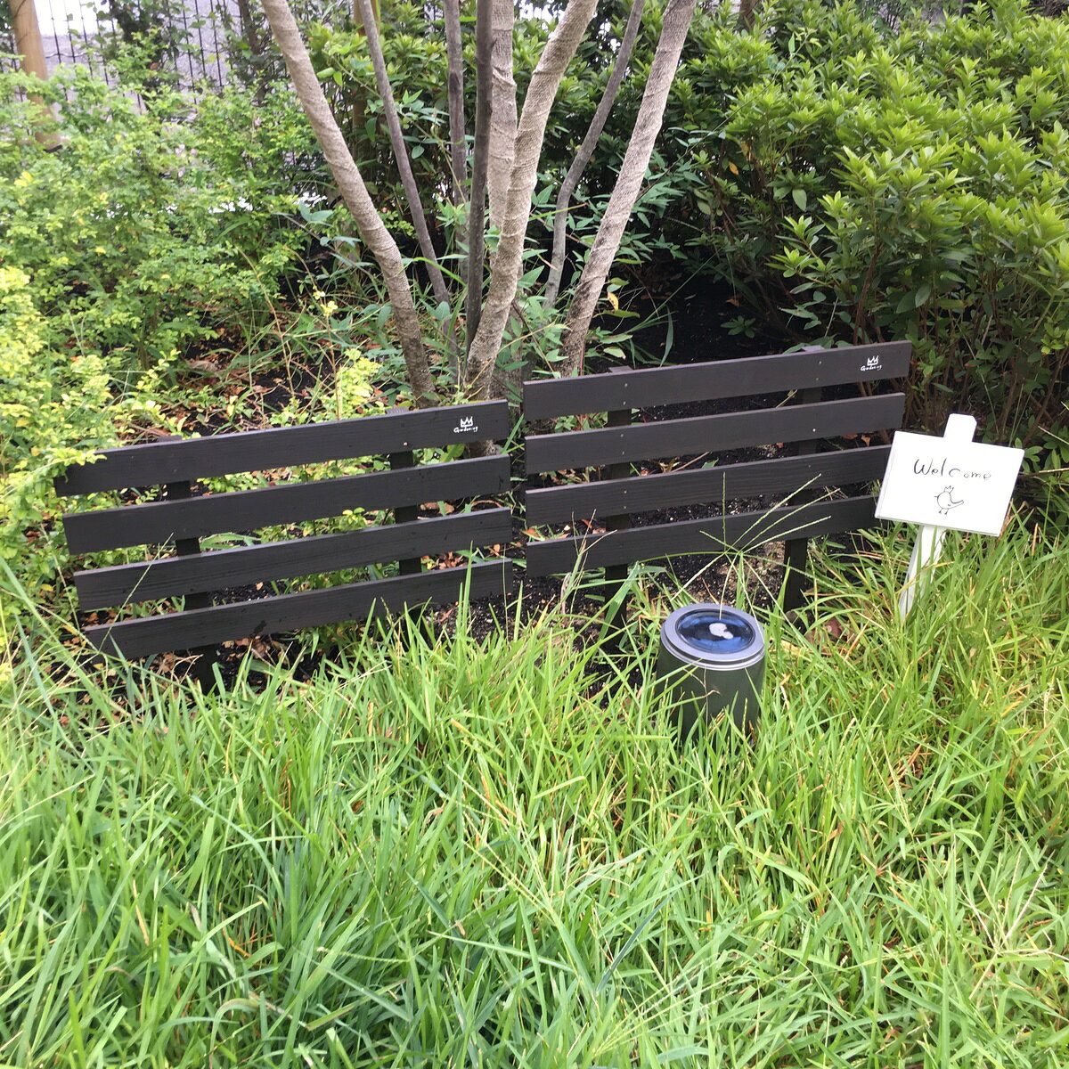 【ボーダーミニフェンス】　木製　ガーデニング　差し込むだけ　【単品】