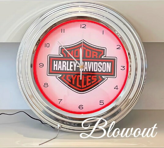 ハーレー ネオンクロック 時計 看板 インテリア バイク 車 家具 アメリカン雑貨 BAR カフェ 店舗 ガレ..