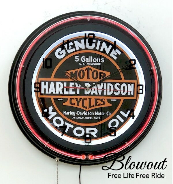 ハーレー ネオンクロック 時計 看板 インテリア バイク 車 家具 アメリカン雑貨 BAR カフェ 店舗 ガレ..