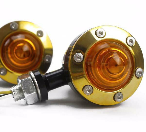 真鍮 LEDウィンカー 4個 ブラス ビンテージ BRASS ハーレー ショベル パン ナックル SR400 XS650 チョッパー ボバー ガイド　ウインカー