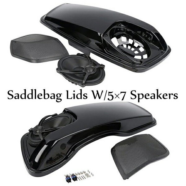ハーレー ツーリング サドルバッグ lids スピーカー ブラック 塗装済 バガー 2014以降 FLHT FLHTCU FLH FLTR FLHX サドルバック蓋 バガー