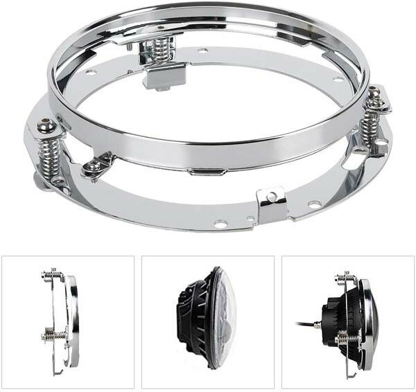 ハーレー 7インチヘッドライトブラケット クロームツーリングモデル ソフテイル ストリートグライド FLF FLT トライク Harley Davidson