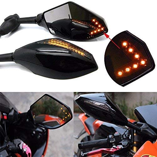 LEDウインカー バックミラー ホンダ スズキ ヤマハ トライアンフ Honda CBR600RR CBR1000RR CBR250R CBR300R GSX R600 GSX R750 FZ1 FZ6 YZF R1;199X-2007 YAMAHA R6 Triumph daytona