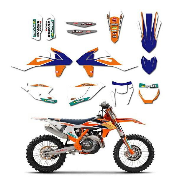 KTM フル グラフィック デカール ステッカー カスタム ゼッケンナンバー KTM 125 250 300 350 450 EXC EXCF XCW XC XCF 2017 2018 2019 Pegatina