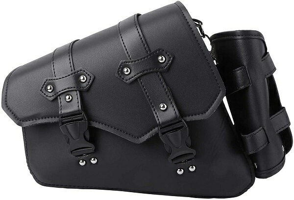 2　ハーレー スイングアーム　左用　サドルバック ボトルホルダー付き スポーツスターダイナ Harley Davidson ダイナ レザーサイドバッグ 予備タンク携行缶 XL883 XL1200 48 フォーxテイエイト 72　サドルバッグ