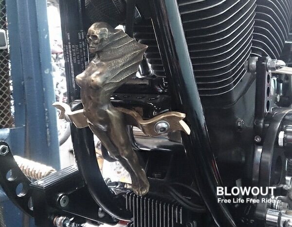 DEATH LADY マスコット アルミ ハーレー ショベル パン ナックル ボバー チョッパー スーサイド ジョッ..