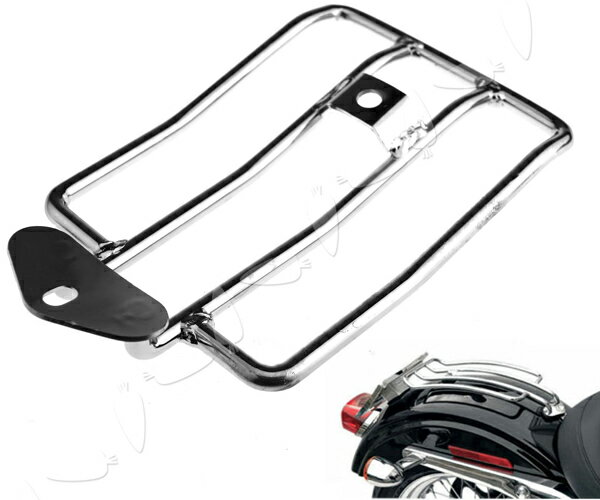 ハーレー リアキャリア ラゲッジラック クローム シルバー 銀ソロシート XL キャリア シェルフ ツーリ..