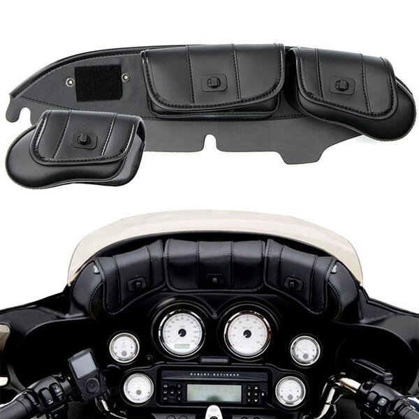 96-2013 ハーレー PUレザー フェアリング用 トライ ポーチ Harley Davidson アメリカン ツーリング