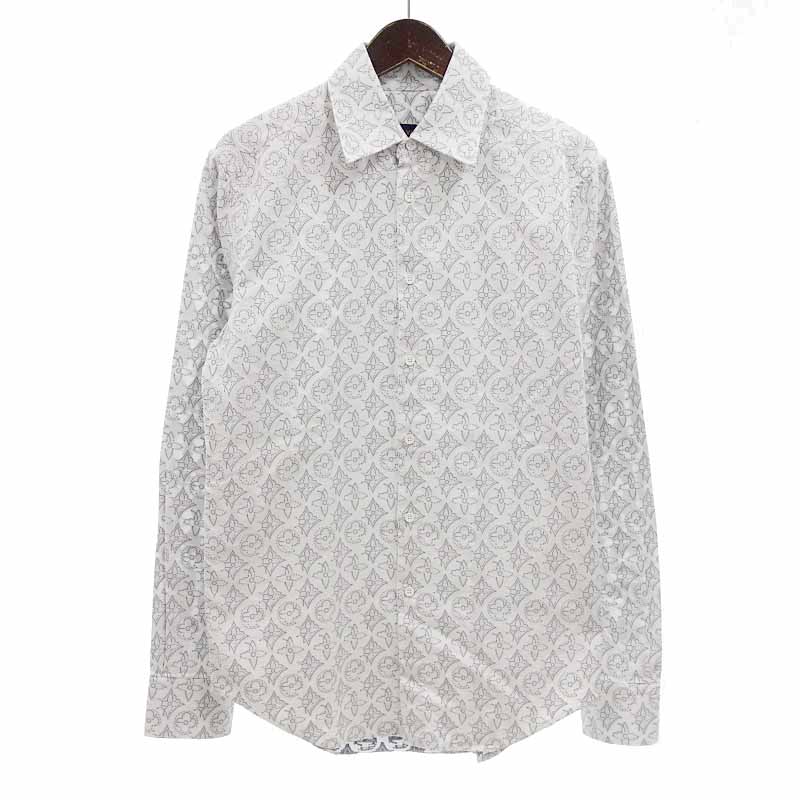 ルイヴィトン/LOUIS VUITTON 21AW MONOGRAM FLOUR JACQUARD SHIRT シャツ サイズ メンズS ホワイト ランクB 61D23【中古】