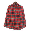 ラウンジリザード/LOUNGE LIZARD CHECK L/S SHIRT 長袖 フランネル チェック コットン シャツ サイズ メンズ2 レッド ランクB 52G23【中古】