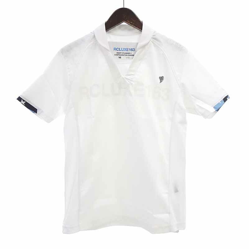 エイケイエム/AKM LUXE163BB ハイブリッド ネック ポロシャツ Tシャツ サイズ メンズS ホワイト ランクA 01K23【中古】