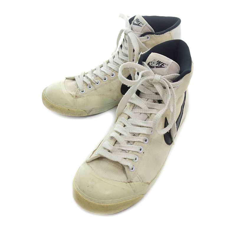 楽天BLOWZSHOPナイキ/NIKE ビンテージ 80年代 台湾製 BLAZER HI ブレザー キャンバススニーカー サイズ メンズ10.5 ホワイト ランクB 90A24【中古】