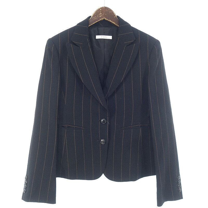 `m/CINOH STRIPE 2B JACKET XgCv e[[h WPbg TCY fB[X38 ubN NA 90A24yÁz