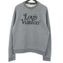 ルイヴィトン/LOUIS VUITTON × NIGO スクエアード LV ロゴ クルーネック スウェット サイズ メンズS グレー ランクA 21A24