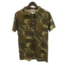 シーグリーン/SEAGREEN 15SS ボタニカル 総柄 パイル ポロシャツ TシャツランクB 40F24【中古】