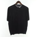 プラダ/PRADA UMA123 バージンウール クルーネック 半袖 Tシャツ ニット サイズ メンズ44 ブラック ランクS 52D24【中古】