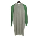 バトナー/BATONER カシミヤ ニット プルオーバー パーカー グレー×グリーン サイズ レディース1ランクA 32L24【中古】(4)